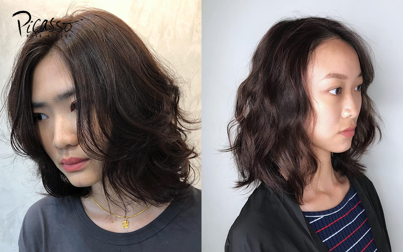 Trendy clavicut hairstyle styled at Picasso Hair Studio.